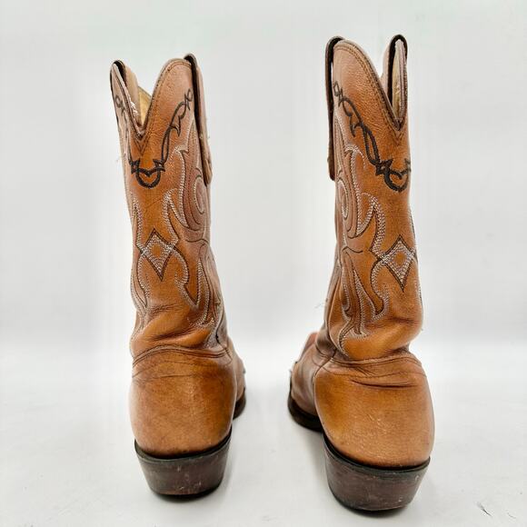 Tony Lama Women's Brown Leather Embroidered Snip Toe Cowboy Western Boots 9 - Picture 7 of 11